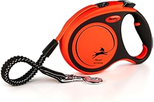 Flexi Xtreme Tape Retractable Dog Leash for Large Dogs Upto 65 kgs,-5m,Orange & Black| Tangle-Free Pet Walking Leash with One