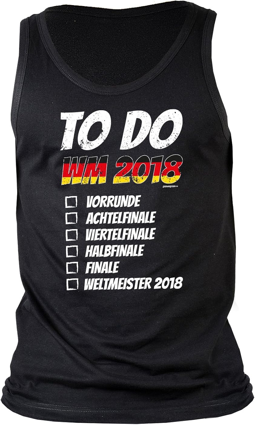 Fussball Top Herren Tank Top Fan Trager Shirt To Do Wm 2018 Vorrunde Achtelfinale Viertelfinale Halbfinale Finale Weltmeister 2018 Amazon De Bekleidung