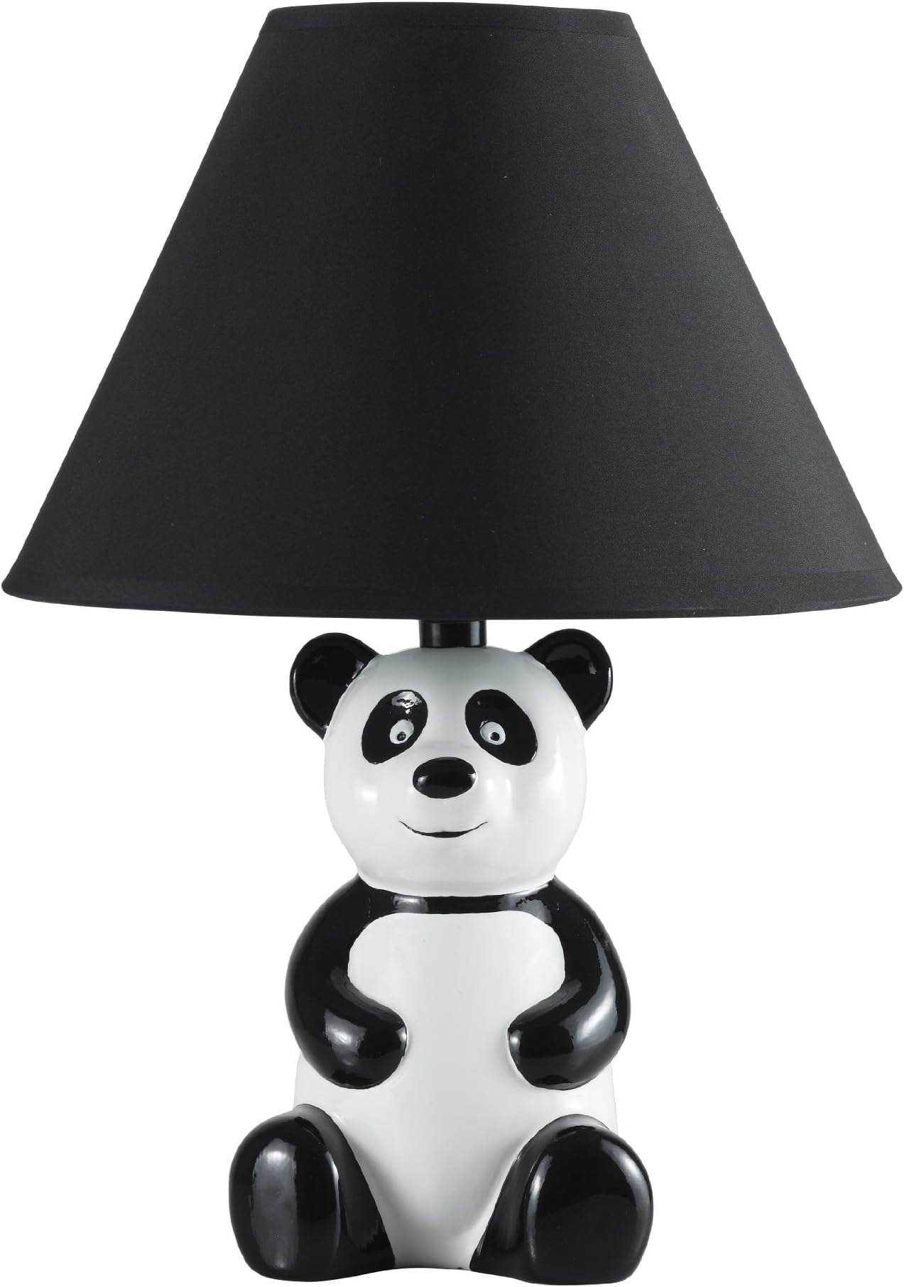SINTECHNO S-628BK Cute Panda Ceramic Table Lamp with Black Shade