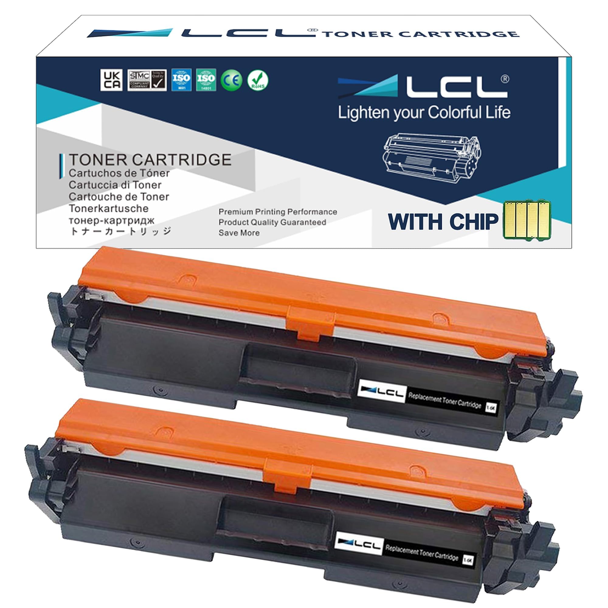 LCL Toner Cartridge 30A CF230A with Chip Compatible for HP LaserJet Pro M203D M203DN M203DW MFP M227SDN M227D M227FDN M227FDW M203 M227 (2 Black)