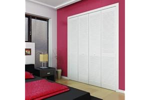 Kimberly Bay Closet Door, Bi-fold, Traditional Louver-Louver White (80x32)