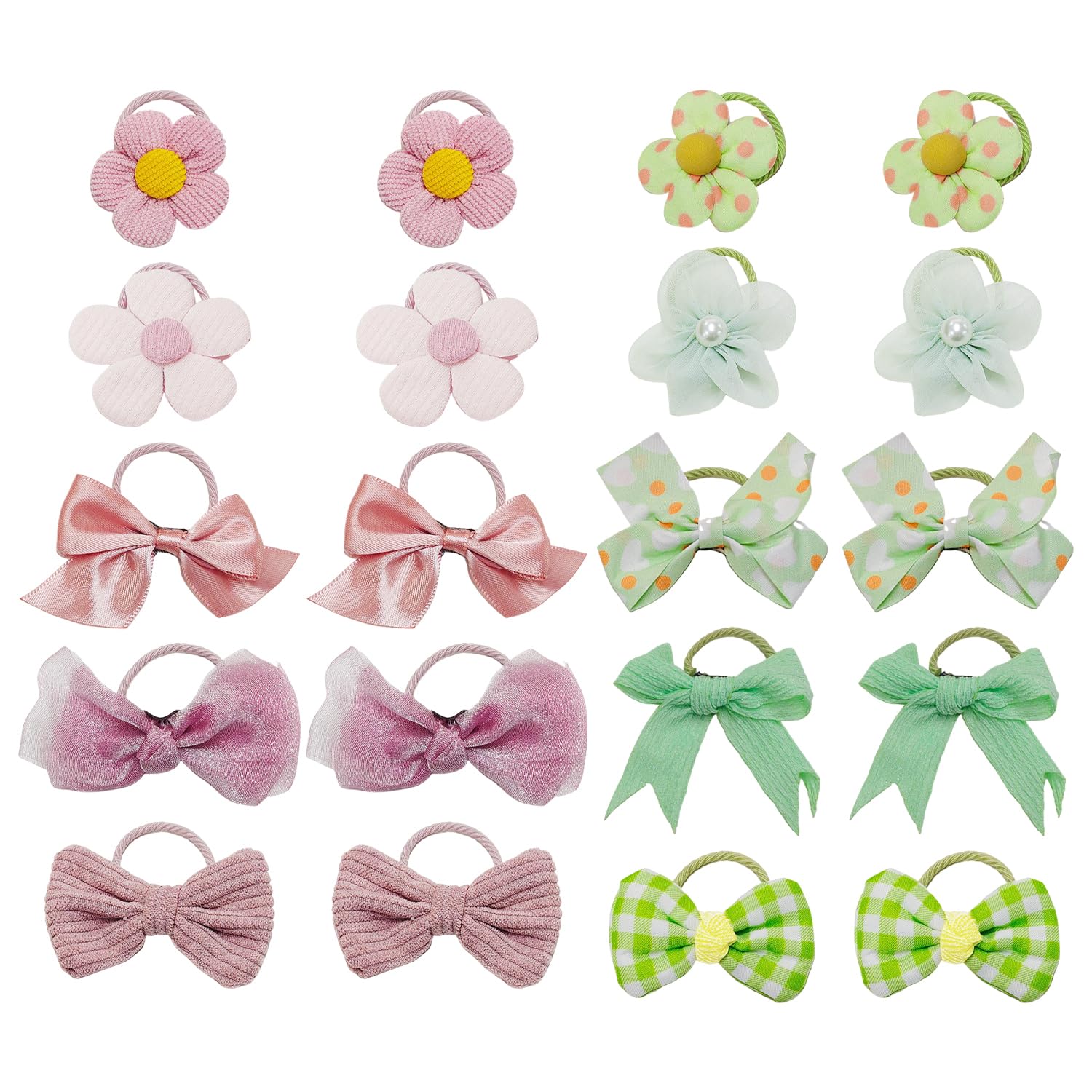 20 Pieces Of Cute Hair Ropes, Bow Flower Hair Ropes, Girls Hair Ropes, Hair Accessories, Elastic Hair Ropes