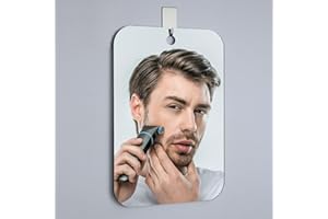 quegau Shatterproof Shower Mirror for Shaving,8"x6"Medium Shower Makeup Shave Mirror,Mirror for Wall Camping,Frameless Portable Hanging Travel Mirrors,Unbreakable Handheld Mirror,Wall Hanging Mirror