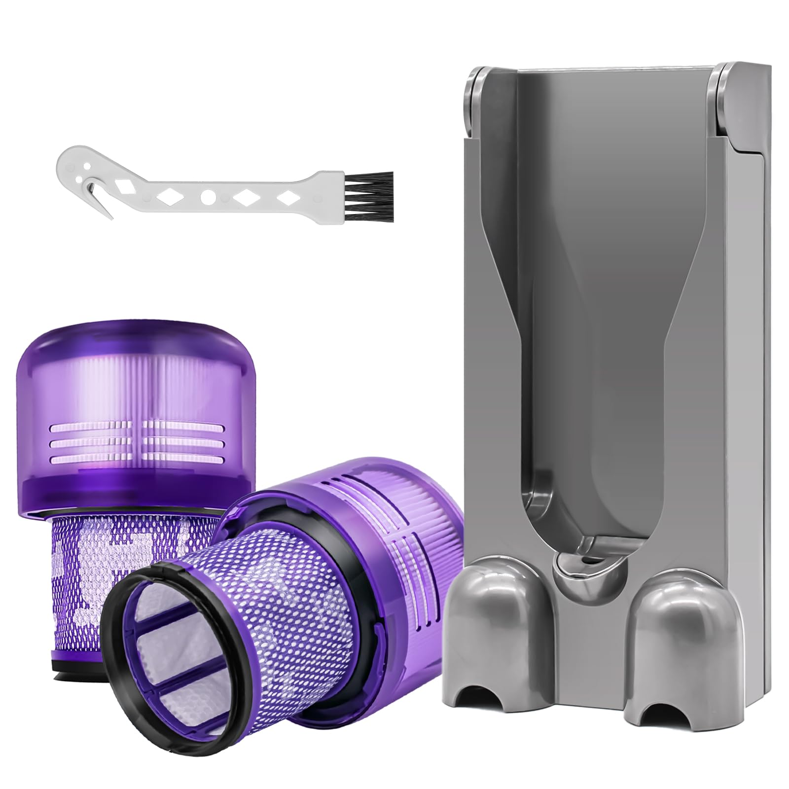 Photo 1 of Docking Station & 2 Pack Vacuum Filters Compatible with Dyson V11 Cordless Vacuum Cleaner, Wall Mounted Accessories Holder Bracket & 2 Pack Vacuum Filters Replacement Parts for Dyson V11 Parts