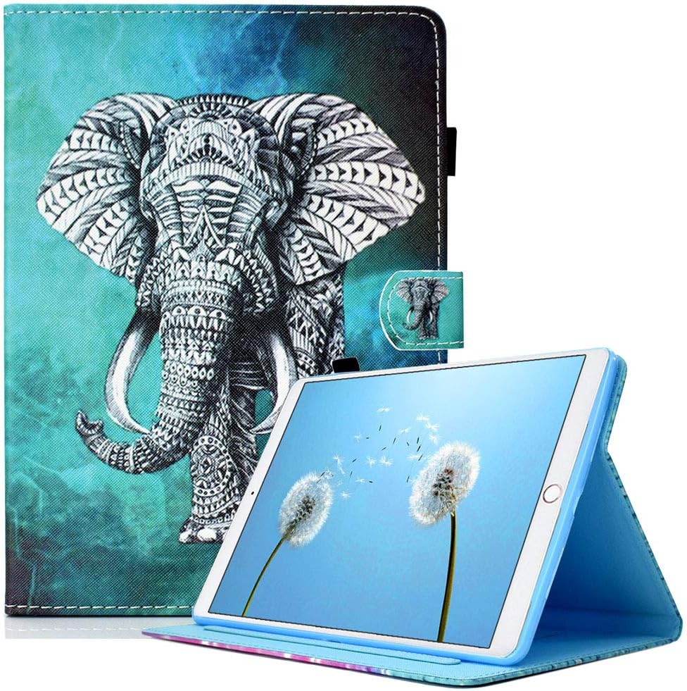 Billionn Case for iPad 9.7 Inch 2018/2017 Auto Wake/Sleep with Pencil Holder Universal Apple iPad 9.7 2018/2017/iPad Air 2/iPad Air, Mild Elephant