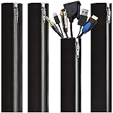 EVEO Cable Management Sleeves and Cable Concealer – 4 Cord Sleeve Cord Organizer Cable Organizer Wire Organizer – Cable Sleev