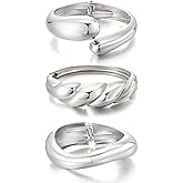 ZOVOLI 3Pcs Chunky Gold Bangle Bracelets for Women Gold Plated Big Stackable Bangles Set Trendy Statement Cuff Bracelet Fashion Jewelry Gifts