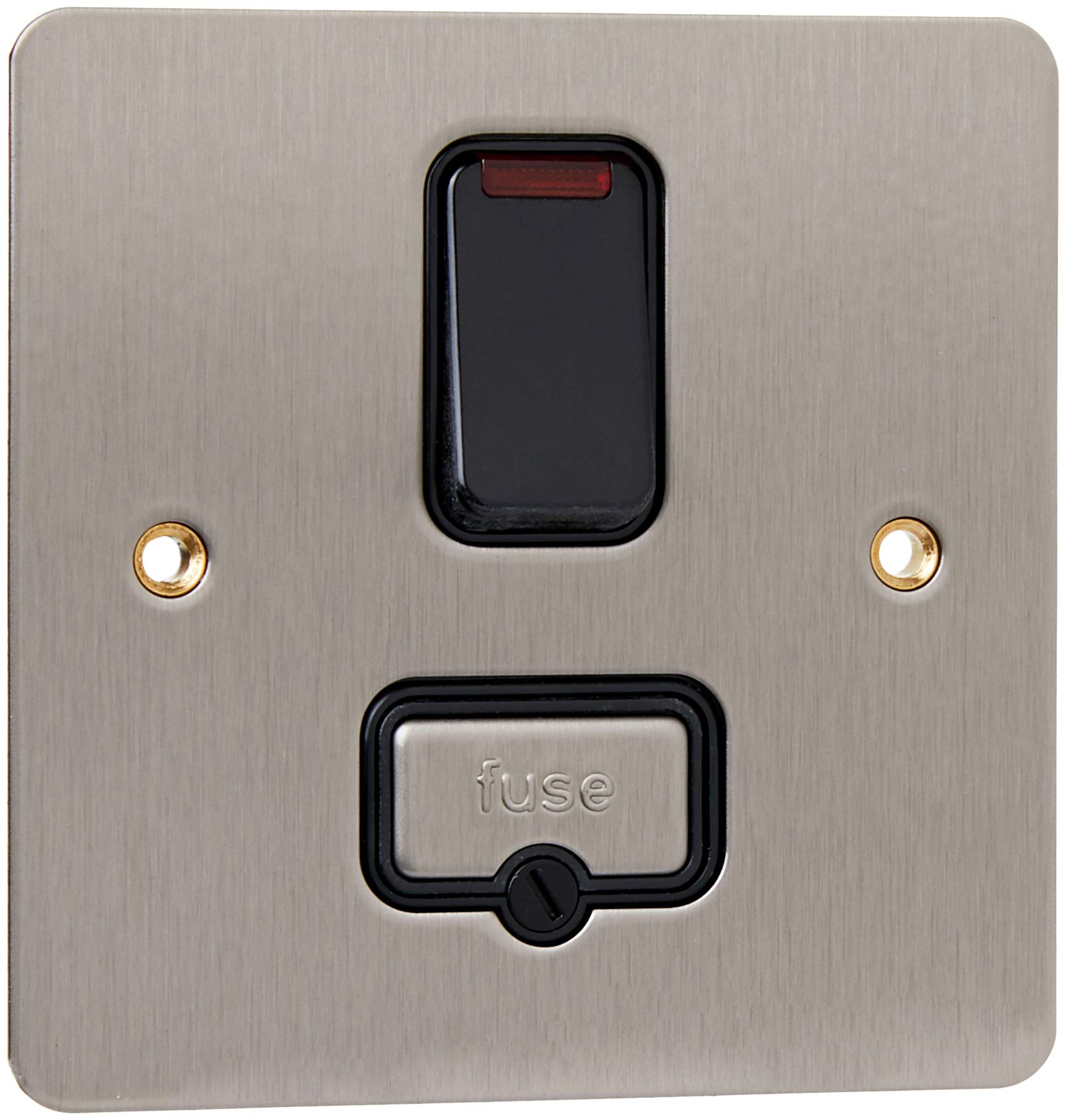 MK Edge K14961LBSB 13A Double Pole Switched Connection Unit with Neon Lacquered - Brushed Steel