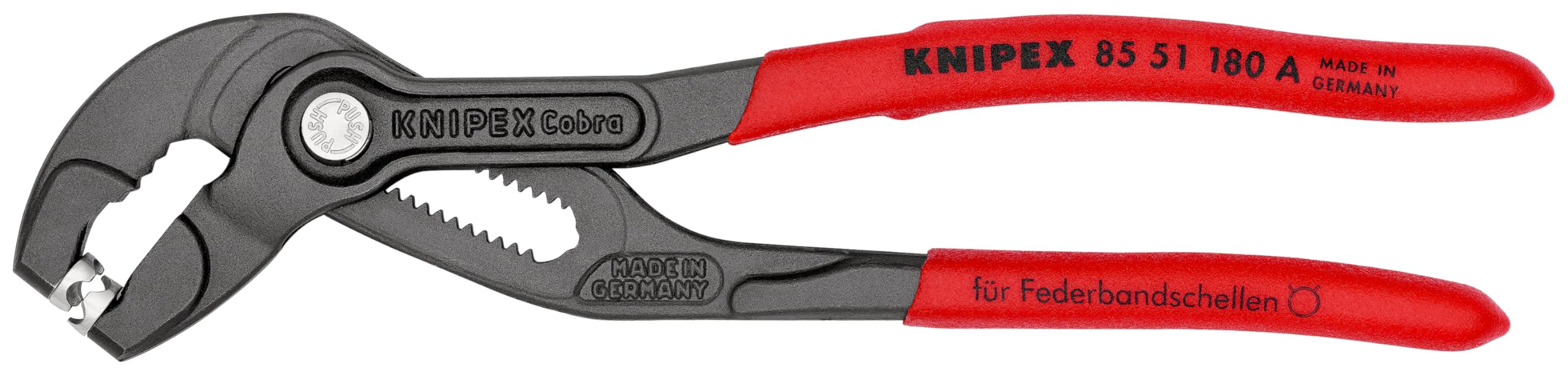 KNIPEX Spring Hose Clamp Pliers Self-Service Card with Non-Slip Plastic Coating 180 mm, 85 51 180 A SB