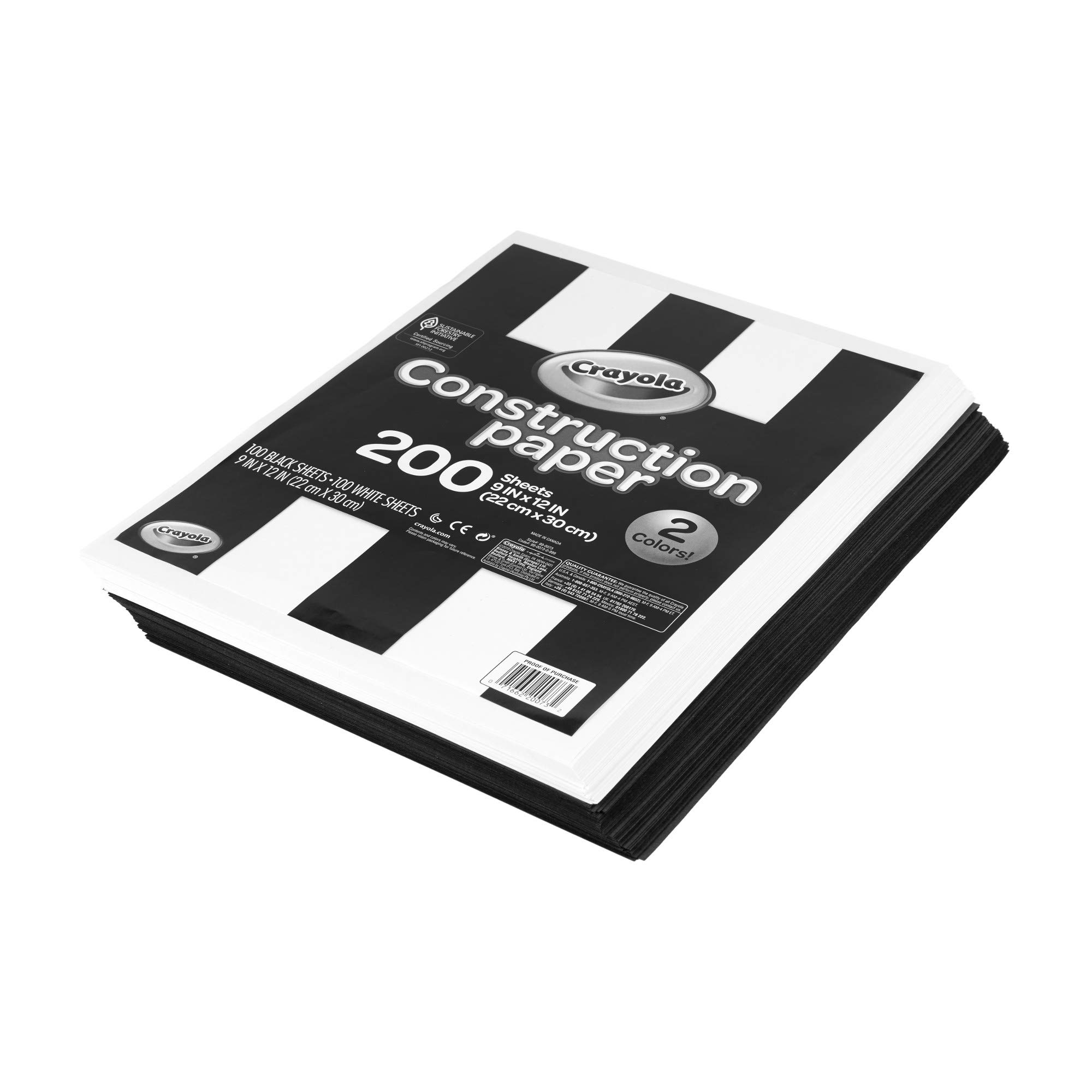 Crayola Black & White Construction Paper, Art Supplies, Bulk