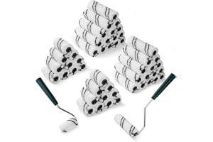 CoatPro Twools 50 Pack 2 Inch and 4 Inch Microfiber Paint Roller Covers with 2pcs Anti Rust Metal Roller Frames, Professional Grade Painting Tools for Walls, Ceilings, Furniture