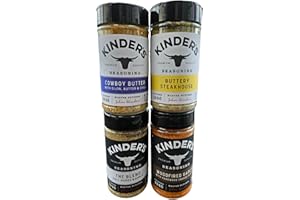 HUBZ Seasoning Set by KINDERs Pantry Essentials, 4 Pack, 10.5 oz The Blend, 9.5 oz Buttery Steakhouse, 9.5 oz Woodfired Garlic, 9.4 oz Cowboy Butter, Gluten Free, Non-GMO
