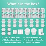 Aycorn Magnetic Safety Cupboard Locks for Children 20 Locks 2 Keys White view 6