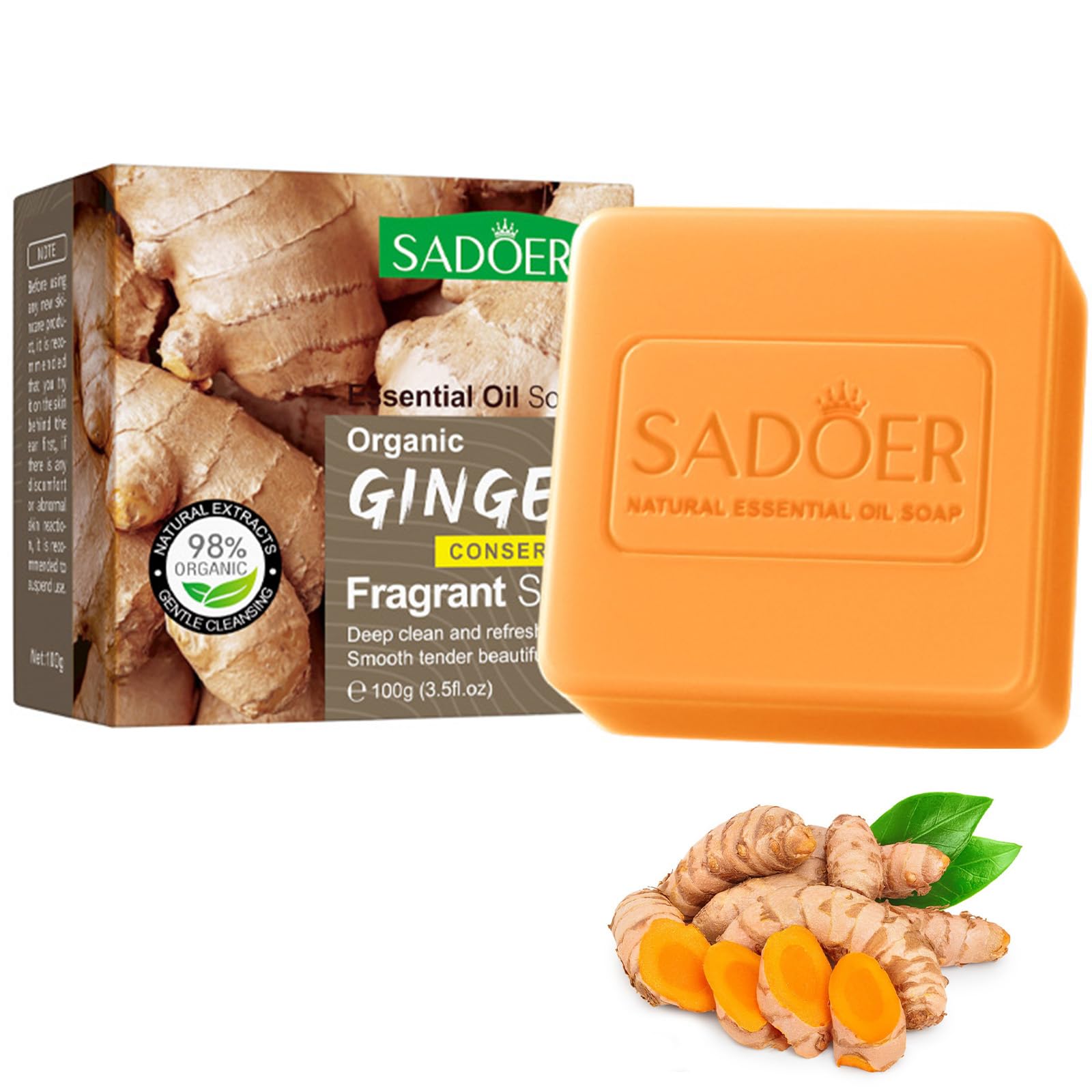 Turmeric Soap Handmade Turmeric Soap Bar for Face & Body Pure Tumeric Soap for Acne, Dark Spots, Hyperpigmentation, Smooth Skin, Tender Clean Skin Dirt, Moisturize Hydrate, Erase Fine Lines, Firm Pore