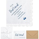 Mindsoft Set of 4 Something Blue Gift for Bride with Handkerchief, Wedding Day Card, 2 Pcs Envelopes to Best Friend for Bride