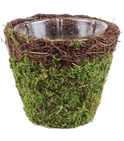 SuperMoss Cowboyhut Moos – Kleiner Dekorativer Mooskorb In Frischem Grün Für Blumenarrangements