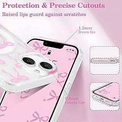 UEEBAI Magnetic for iPhone 14 & iPhone 13 Case, Bow