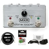 Briskdrop MXR M303 Clone Looper Pedal Bundle with Dunlop ECB003 Power Supply, Dunlop Variety Pick Pack, and MXR 10ft Instrument Cable (M303Bundle)