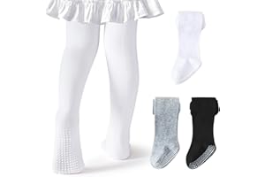Coziwill Socks Baby Tights Non Slip Toddler Stockings Tights with Grippers Seamless Soft Cotton Knit Leggings Newborn