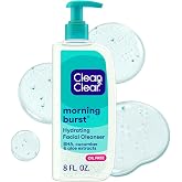 Clean &amp; Clear Morning Burst Hydrating Facial Cleanser with BHA, 8 fl oz | Cucumber &amp; Aloe Extracts, Refreshing Face Wash, Soft Smooth &amp; Clear Skin