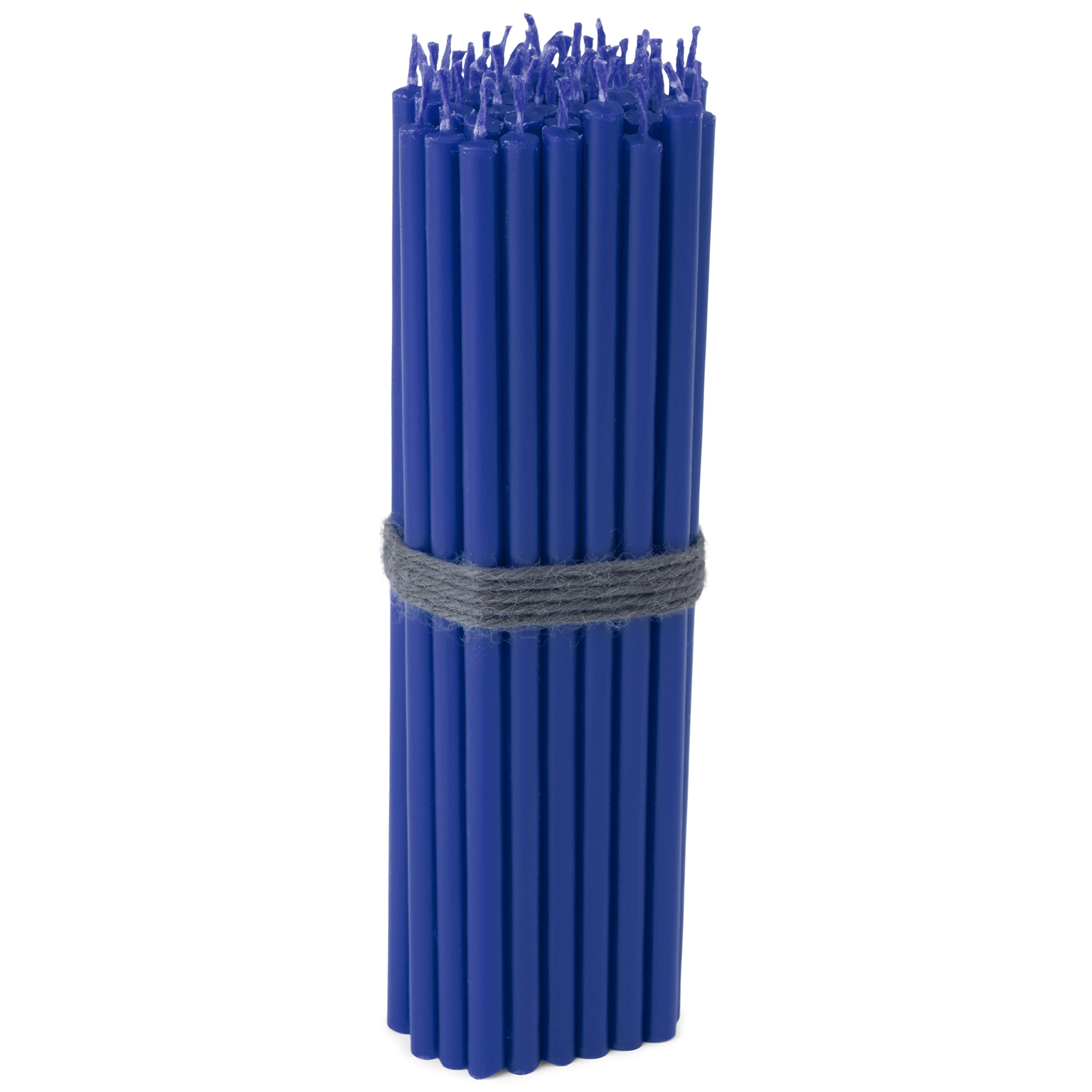 NKlaus - 50x Stick Candles Blue sootfree dripfree Thin L 16cm Premium Paraffin Wax 36112