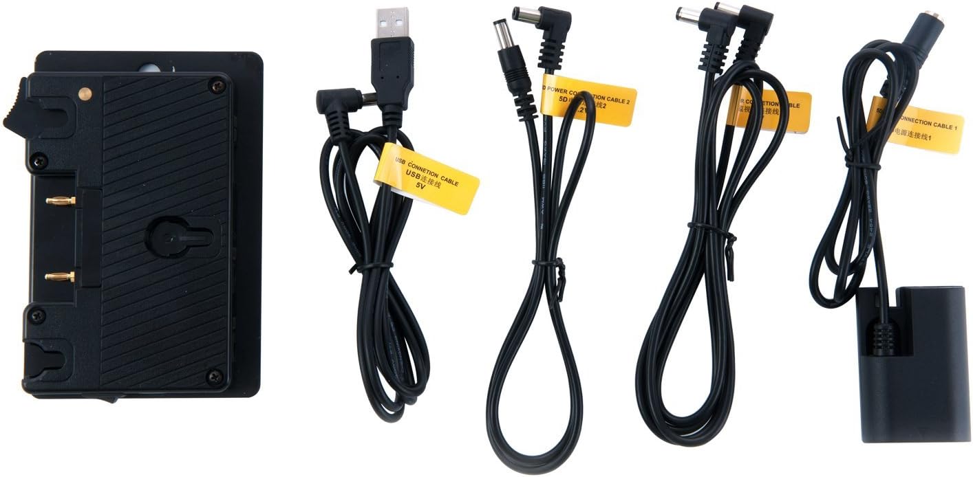 ROLUX RL-AFU0 Adapter Kit 5D to Gold Mount Batteries with USB Out (Black)