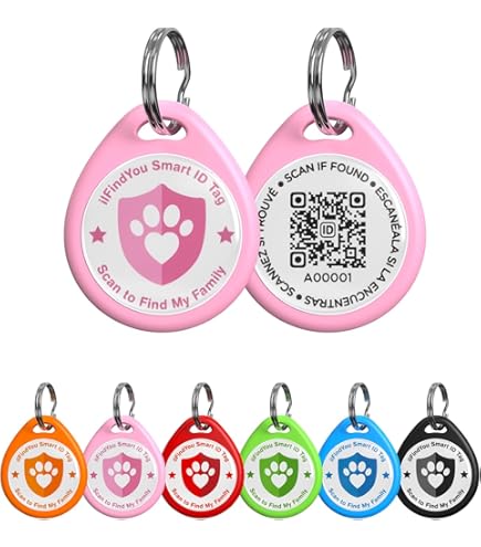 Engraved Dog Tag QR Code Pet ID Tag Silicone Dog Cat Tag With