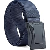 HASHIJI Auto Lock Ratchet Belt for Men | Elegant Dressing Belt Buckle | 1.5" Wide Elastic Nylon Tactical Belts Thicker