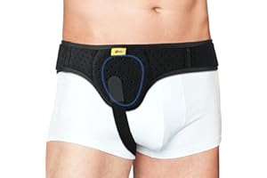 TENB Hernia Belt for Men Hernia Support Truss Inguinal or Sports Hernia, Adjustable Waist Strap with Removable Compression Pads Breathable Material (Black, Large)