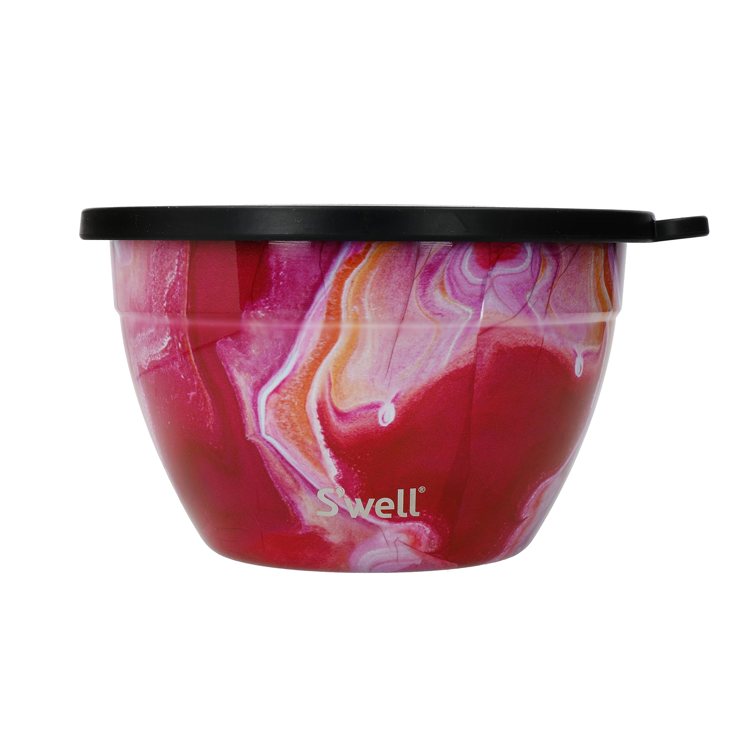 S'well Salad Bowl Kit, Rose Agate, 1.9L - Salad Lunch Box with Condiment Container and Removable Tray