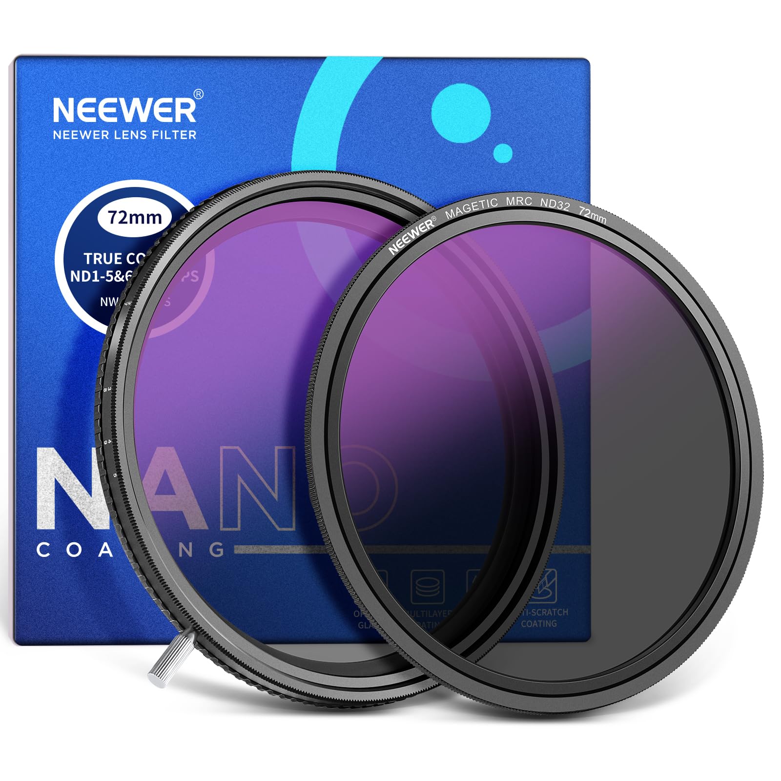 NEEWER HD True Colors 72mm Variable ND Filter