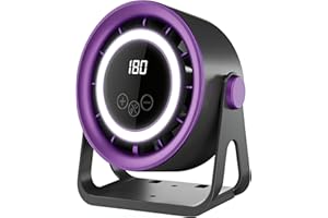 Desk Fan USB Rechargeable Small Table Fan with LED Display 5 Speeds, 1800mAh Small Desk Fan for Office Bedroom, Portable Desk