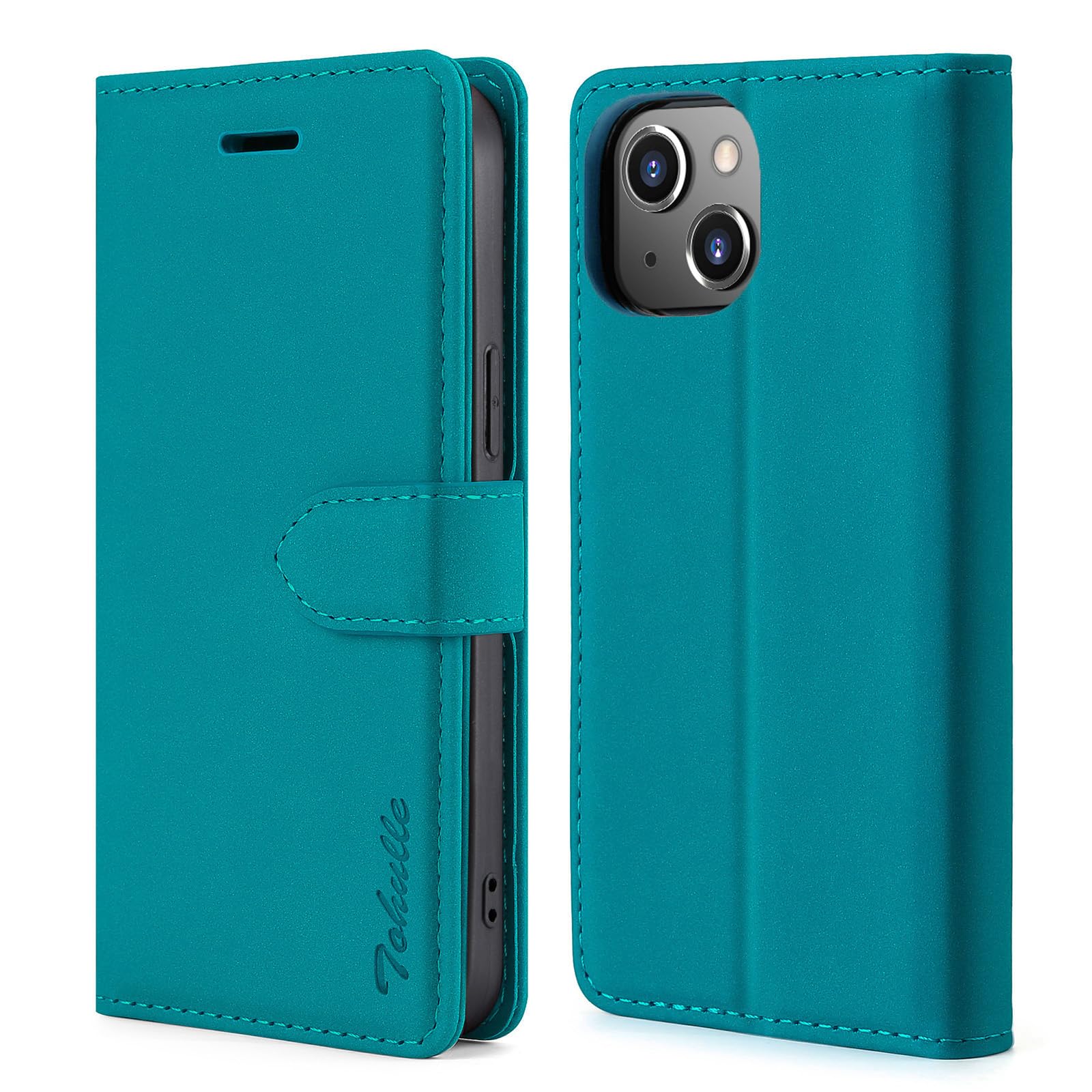 TOHULLE Case for iPhone 15 Plus, Premium PU Leather Wallet Case with Card Holder Kickstand Magnetic Closure Flip Folio Case Cover Compatible with iPhone 15 Plus - Blue — image 1