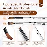Saviland Acrylic Nail Brush Set Kolinsky Hair Size 8 10 14 Professional Nail view 2