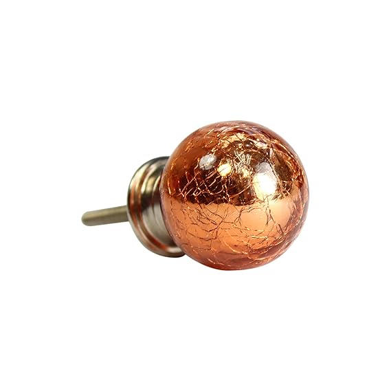 West5Products Metallic Crackle Glass Drawer Knobs Orange Ball Amazon