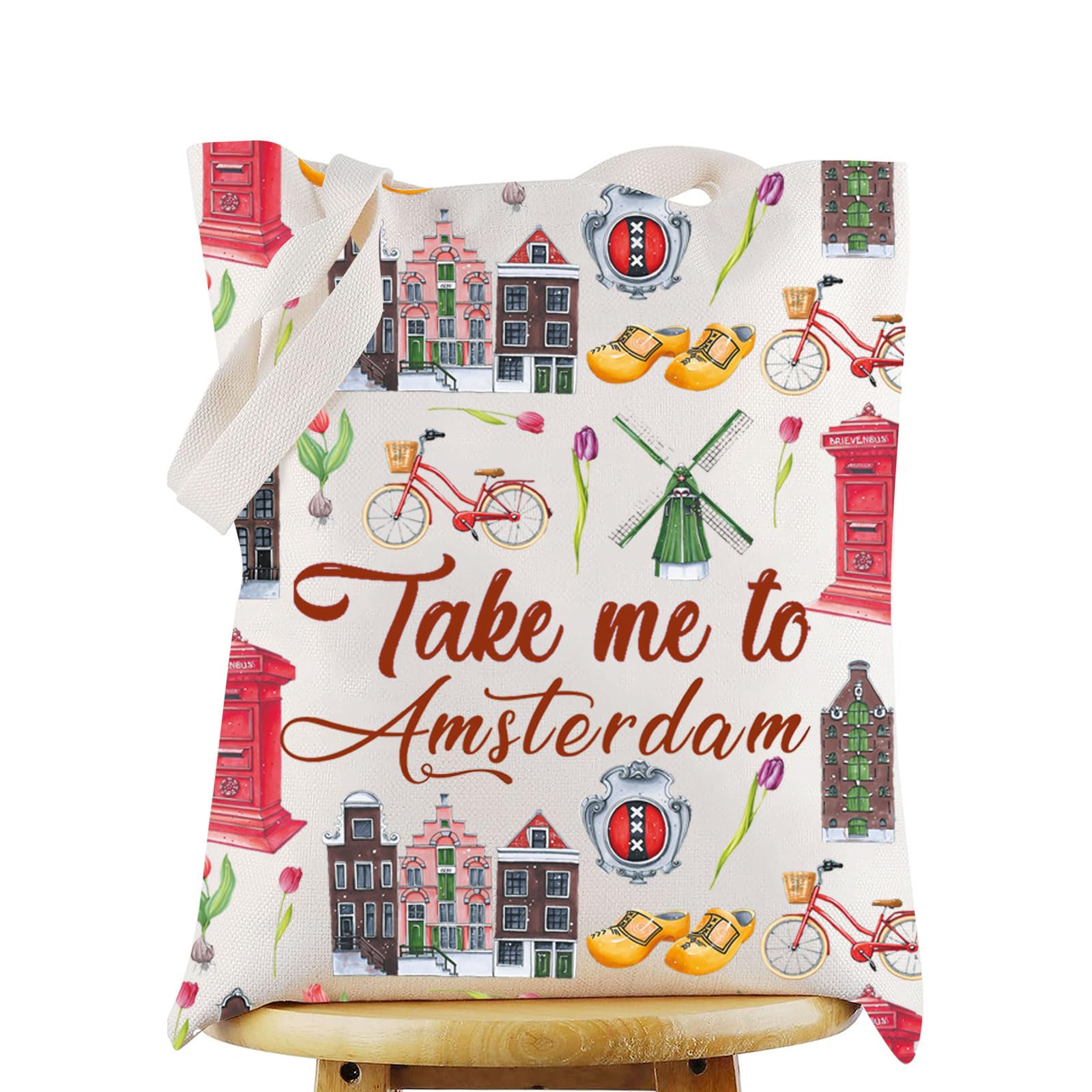 WZMPA Amsterdam Netherlands Travel Cosmetic Bag Amsterdam Souvenir Gift Take Me To Amsterdam Zipper Pouch Bag Amsterdam Travel Merchandise, Take Amsterdam TG, Fit