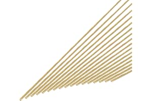 uxcell 1mm x 305mm Brass Round Rod, Metal Solid Shaft Rods Lathe Bar Stock for DIY Crafts Model Car Helicopter Airplane 20pcs