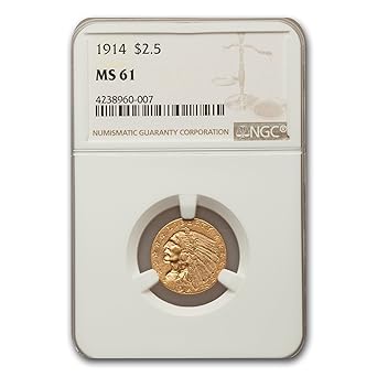1914 250 Indian Gold Quarter Eagle Ms 61 Ngc Quarter Ms 61