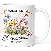 KOXAME Promoted to Grandma Mug Est 2026, Baby Announcement Gift For Granny Nana Gigi, First Time Grandmother Gifts Coffee Mug 11oz (grandma2026)