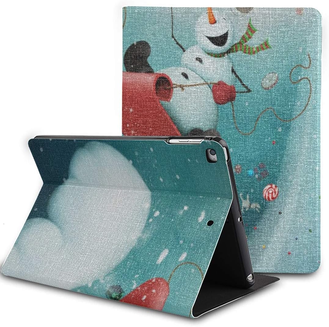 Colorful Star Smart Case Fits 2018/2017 iPad 9.7 5th / 6th Generation - Synthetic Leather Standing Cover with TPU Back Protector for Apple iPad 9.7 Inch 2018/2017 - Skateboard Snowman