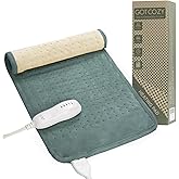 GOTCOZY Heating Pad for Back Pain Relief & Cramps,Electric Heating Pads for Neck and Shoulders with 2H-Auto Shut Off and 5 Heat Settings,Gifts for Mom Men 12''X24''(Green)