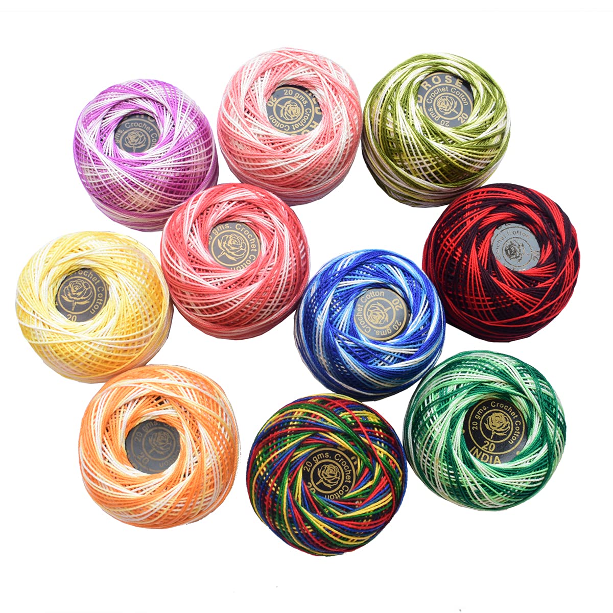 Embroidery Hobby Crochet Cotton Thread Combo for Knitting and