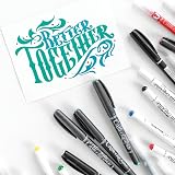 Callicreative Italic Marker Pen Set 4 Chisel Tips Black view 3