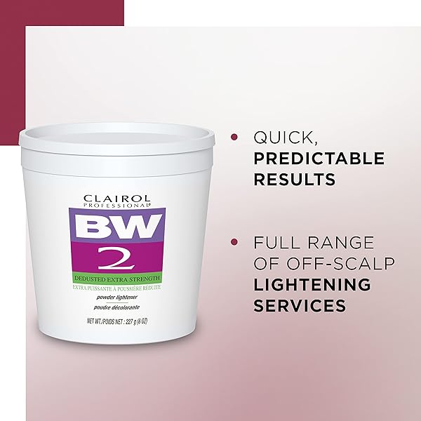 CLAIROL PROFESSIONAL BW2 LIGHTENER FOR HAIR HIGHLIGHTS, 8 OZ.