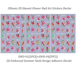 Flower Nail Art Stickers 5D Embossed Flowers Nail