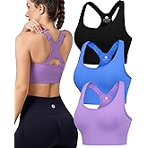 Evercute Racerback High Support Bras Adjustable Sports Bras for Women 3/4 Pack Seamless Padded Workout Bras Yoga Athletic Bra
