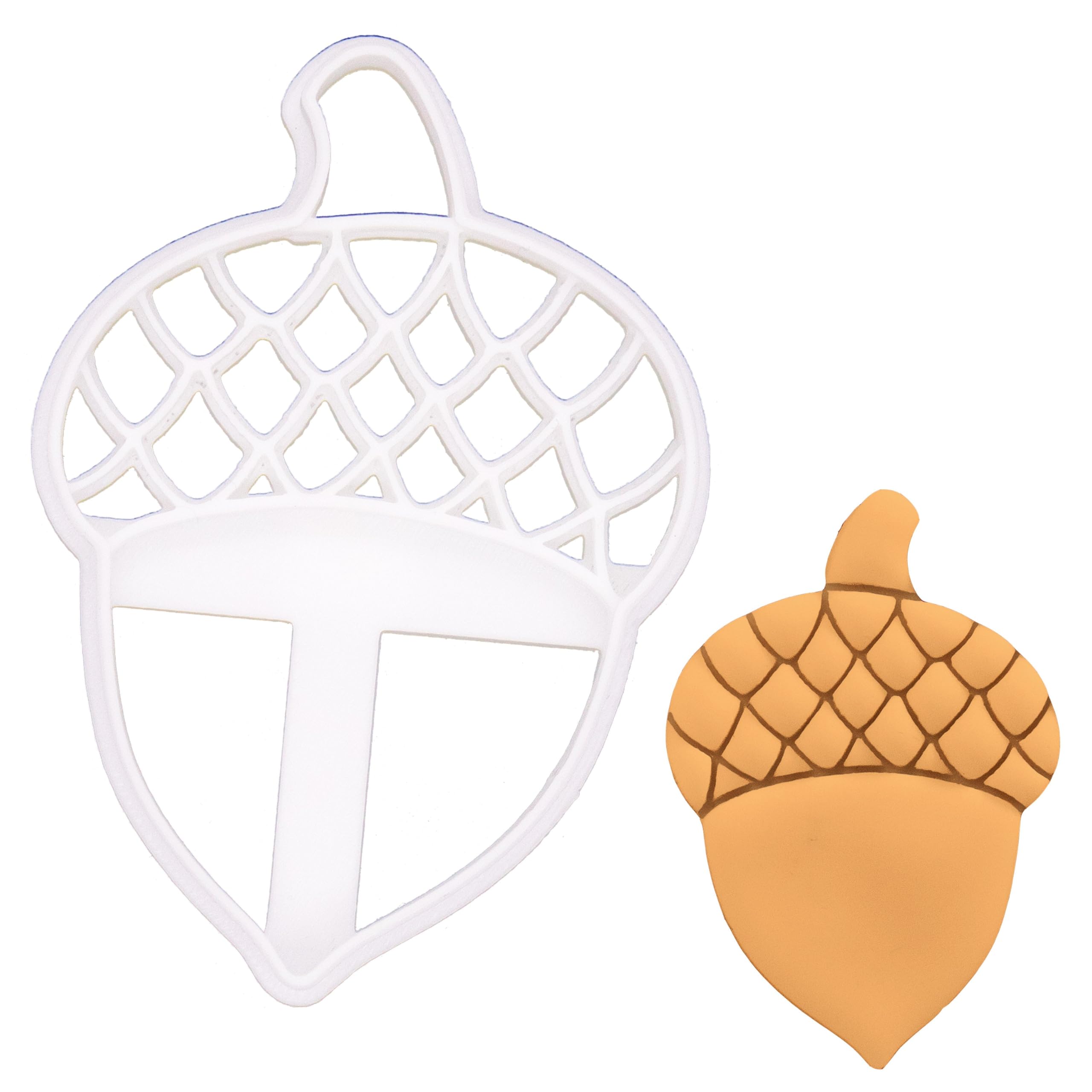BAKERLOGY Acorn Cookie Cutter - Detailed Biscuit Cutter Design for Baking and Crafts, Ideal on Fondant, Dough, Clay