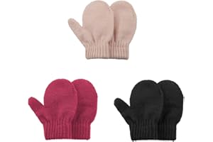American Trends Kids Winter Toddler Mittens Multicolor Soft Knitted Gloves Thick Cold Protection Mitten