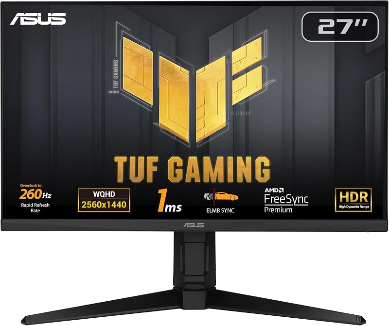 ASUS TUF Gaming 27 Inch QHD 260Hz ELMB Sync HDR 400