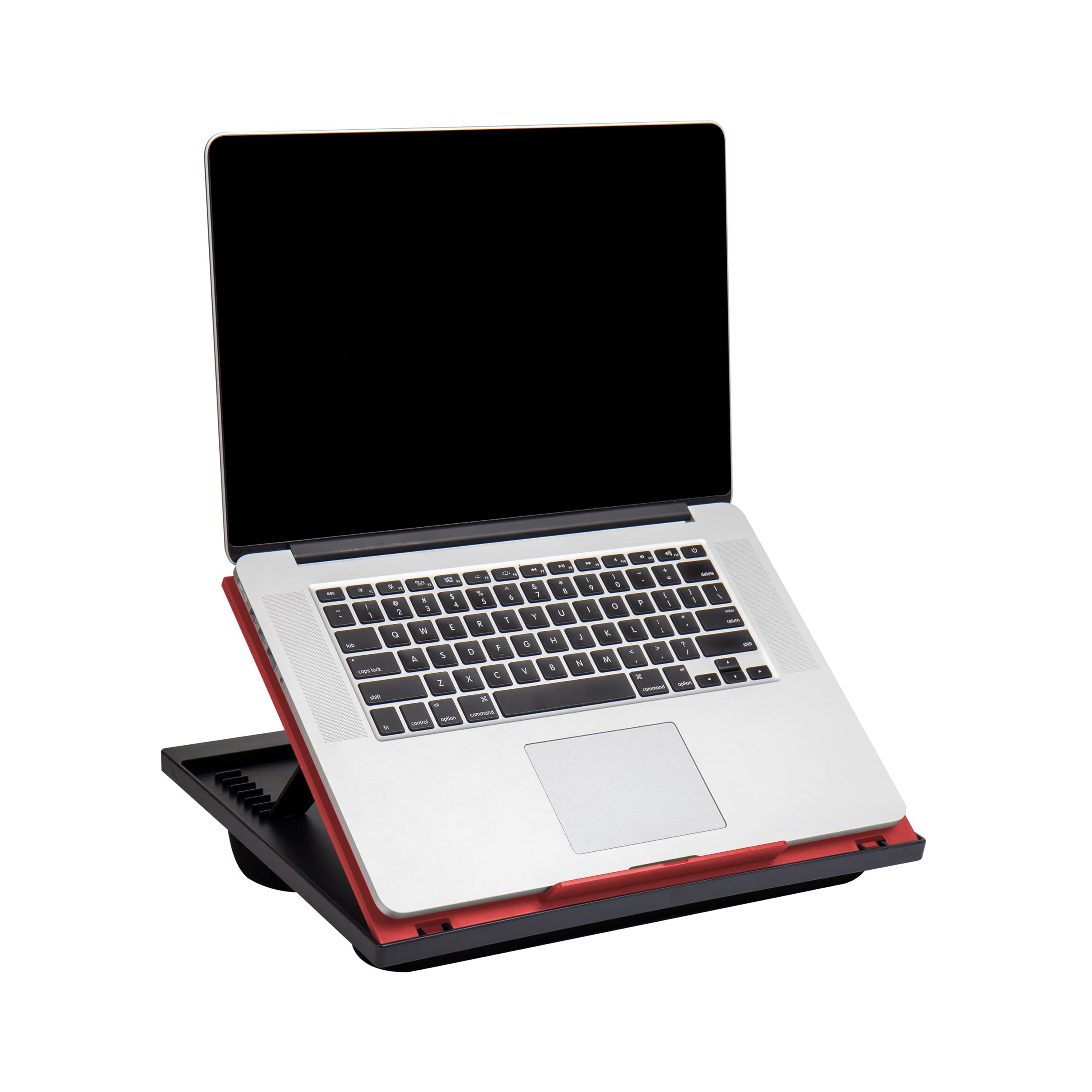 Mind Reader Lap Desk Laptop Stand, Bed Tray, Collapsible, Cushion, Portable, Dorm, Plastic, 14.75" L x 11" W x 7.3" H, Red